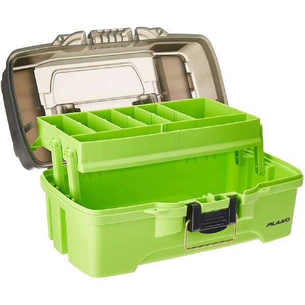 Plano 1-Tray Tackle Box W/Dual Top Access - Smoke And Bright Green