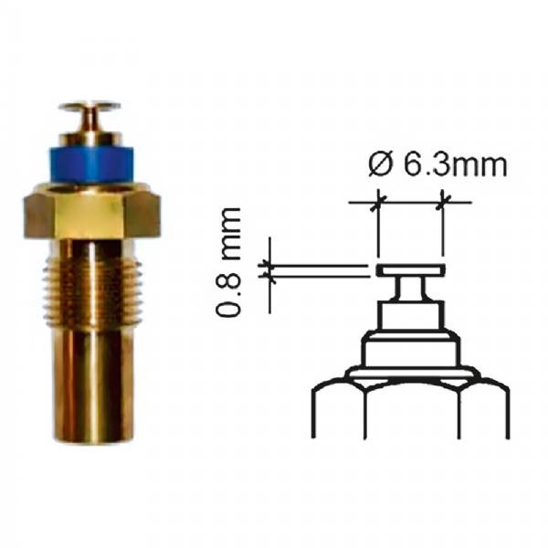 Vdo Coolant Temperature Sensor - Single Pole - Spade - 40-120,Deg-