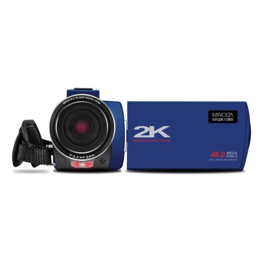 Minolta MN2K10NV 2.7K Quad HD 16X Digital Zoom IR Night Vision Video Camcorder