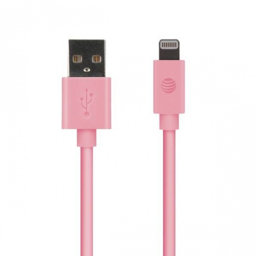 AT&T 4-Foot Pvc Charge And Sync Lightning Cable (Pink)