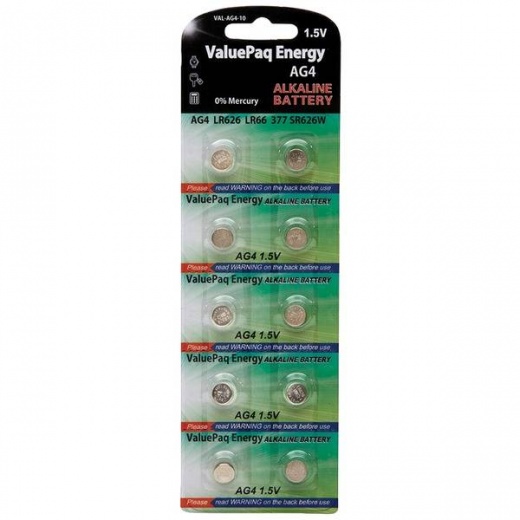 Dantona Valuepak Energy AG4 Silver Oxide Button Cell Batteries, 10 Pk