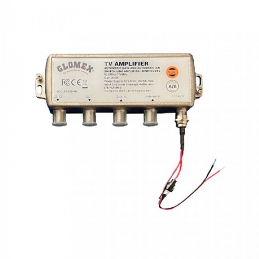 Glomex Automatic Gain Control Amplifier with Automatic A/B Switch - 12/24VDC - 2 Outputs