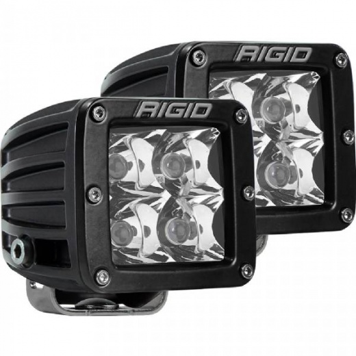 Rigid D-Series Pro Hybrid-Spot LED - Pair - Black
