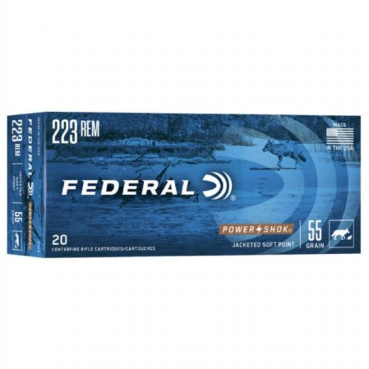 Federal PowerShok 223Rem 55Gr Soft Point Ammo