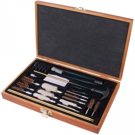 Outers 28Pc .22 Clng Kit Wood Box