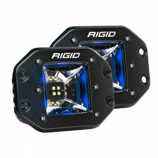 Rigid Radiance Scene Lights - Flush Mount Pair - Black w/Blue LED Backlights