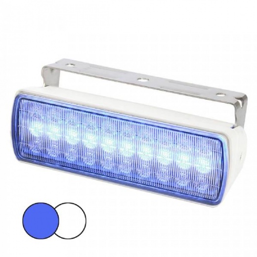Hella Sea Hawk Xl Dual Color Led Floodlights - Blue/White Led - White Housing