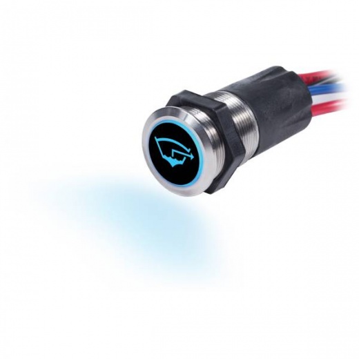 Blue Sea 4181 15A Push Button Backlit Switch Off-(On) Momentary On