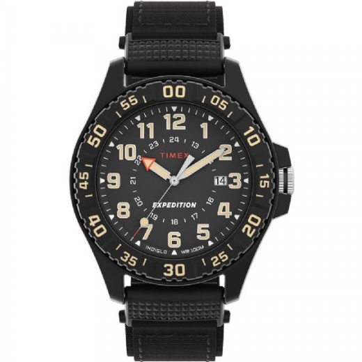 Timex Expedition Acadia Rugged Black Resin Case - Black Dial - Black Fabric Strap