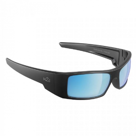 H2optix Waders Sunglasses Matt Gun Metal, Grey Blue Flash Mirror Lens