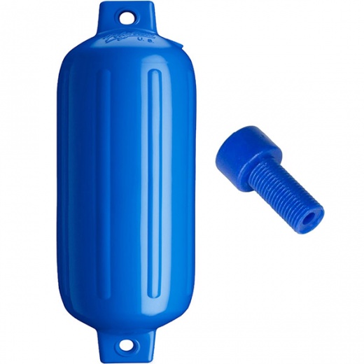 Polyform G-6 Twin Eye Fender 11 Inch X 30 Inch - Blue W/Air Adapter