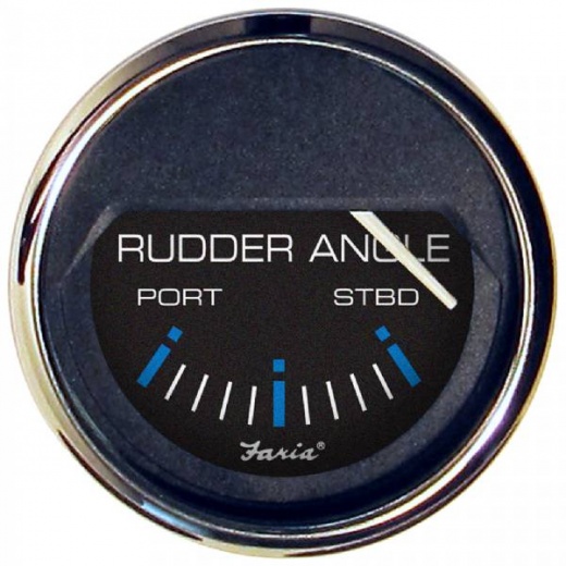 Faria Chesapeake Black Ss 2Inch Rudder Angle Indicator Gauge