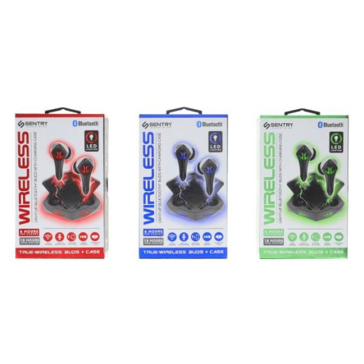Sentry Light Up TWS Earbuds with Charging Case