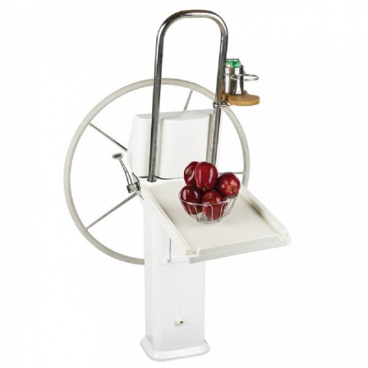 Edson Marine White Poly Fold Down Luncheon Table - Vision Series/Console Pedestal