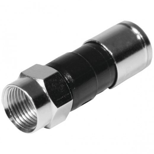 Steren F-Compression RG6 Quad Connectors, 50 Pk