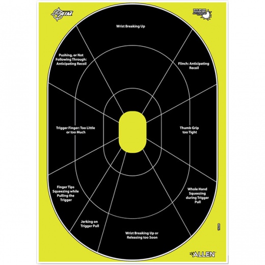 Allen Ez Aim 12x18 Hg Trainer 8Pk - Non-Adhesive Handgun Trainer for Target Practice