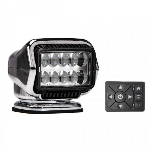 Golight Stryker ST Series Permanent Mount Chrome 12V LED with Hard Wired Dash Mount Remote