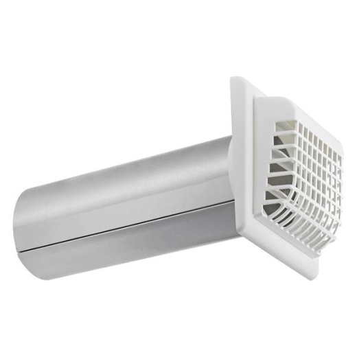 Lambro 4-In. White Plastic Louvered Vent with Tail Piece and Bird/Rodent Guard