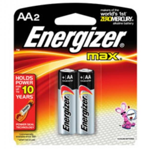 Energizer AA Alkaline Batteries 2-Pack, 1.5V