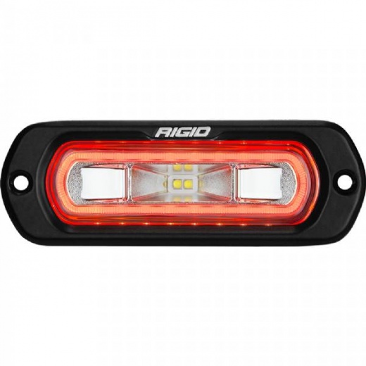 Rigid Sr-L Series Marine Spreader Light - Black Flush Mount - White