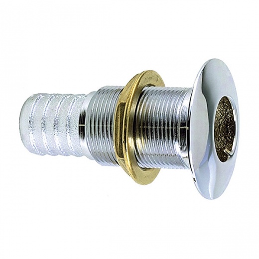 Perko 3/4 Inch Thru-Hull Fitting for Hose - Chrome Plated Bronze Made in USA