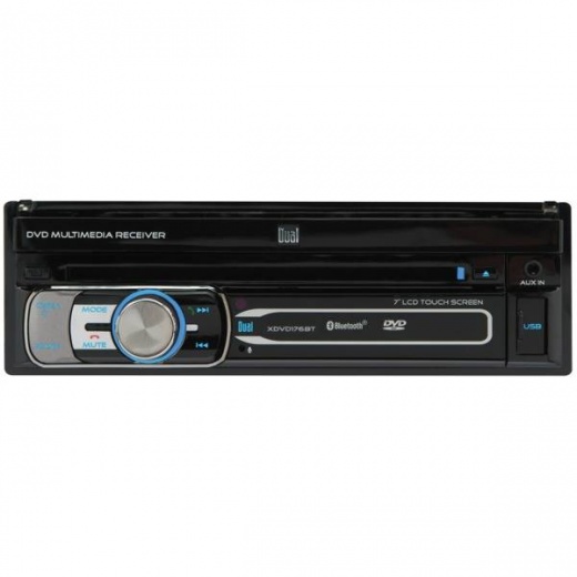Dual 7-Inch Single-DIN In-Dash DVD/CD Receiver with Bluetooth