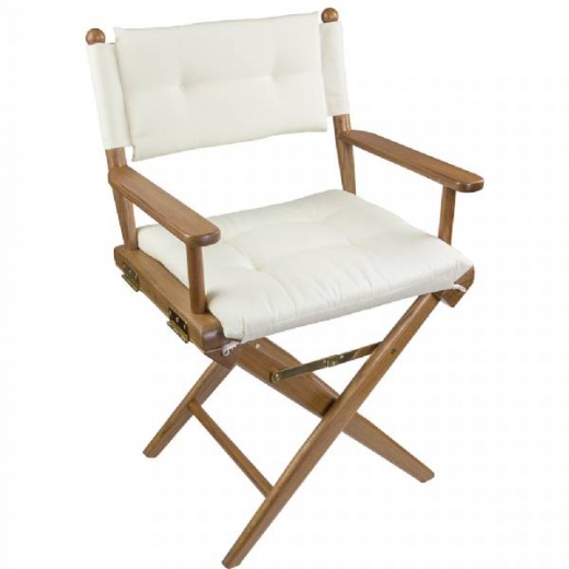 Whitecap Director FTS Chair with Cream Cushion - Teak