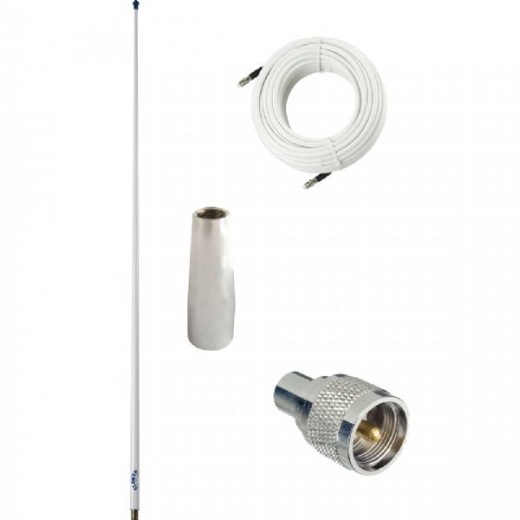 Glomex 4 Ft Glomeasy VHF Antenna 3dB with FME Termination and 6M Coaxial Cable