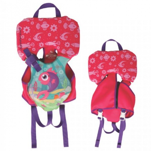 Puddle Jumper Infant Hydroprene Life Vest - Pink/Purple Fish - Under 30Lbs