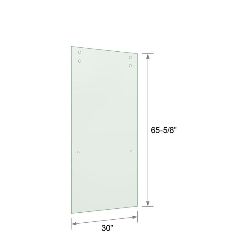 Glass Simple 3/8" Clear Tempered Stock Sliding Glass Door - Towel Bar Cutout For Daytona Series - In-Store Pick-Up Only