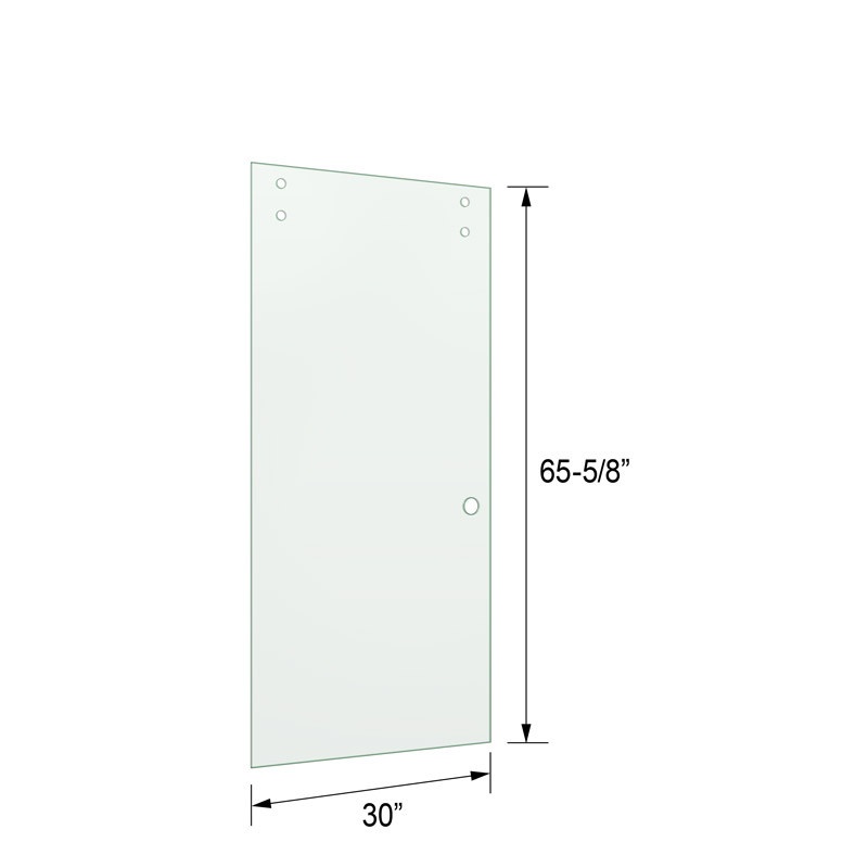 Glass Simple 3/8" Clear Tempered Stock Sliding Glass Door - Finger Pull Cutout For Daytona Series - In-Store Pick-Up Only