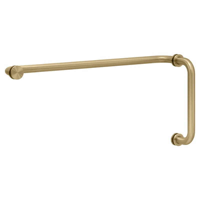 Glass Simple 8" Pull Handle/18" Towel Bar Combo With Metal Washers