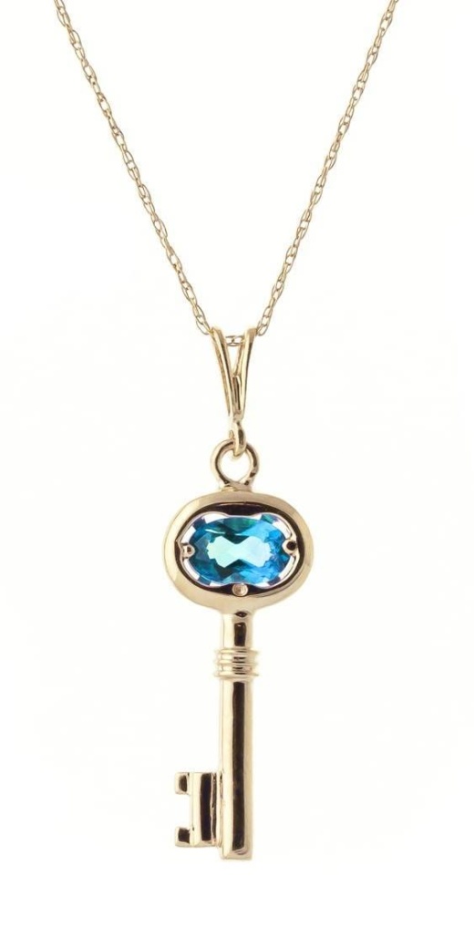 Galaxy Gold Products 24K Gold Plated CZ Stone Pendant Necklace