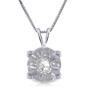 0.03 Carat 14K Solid White Gold Illusion Set Necklace Natural Diamond