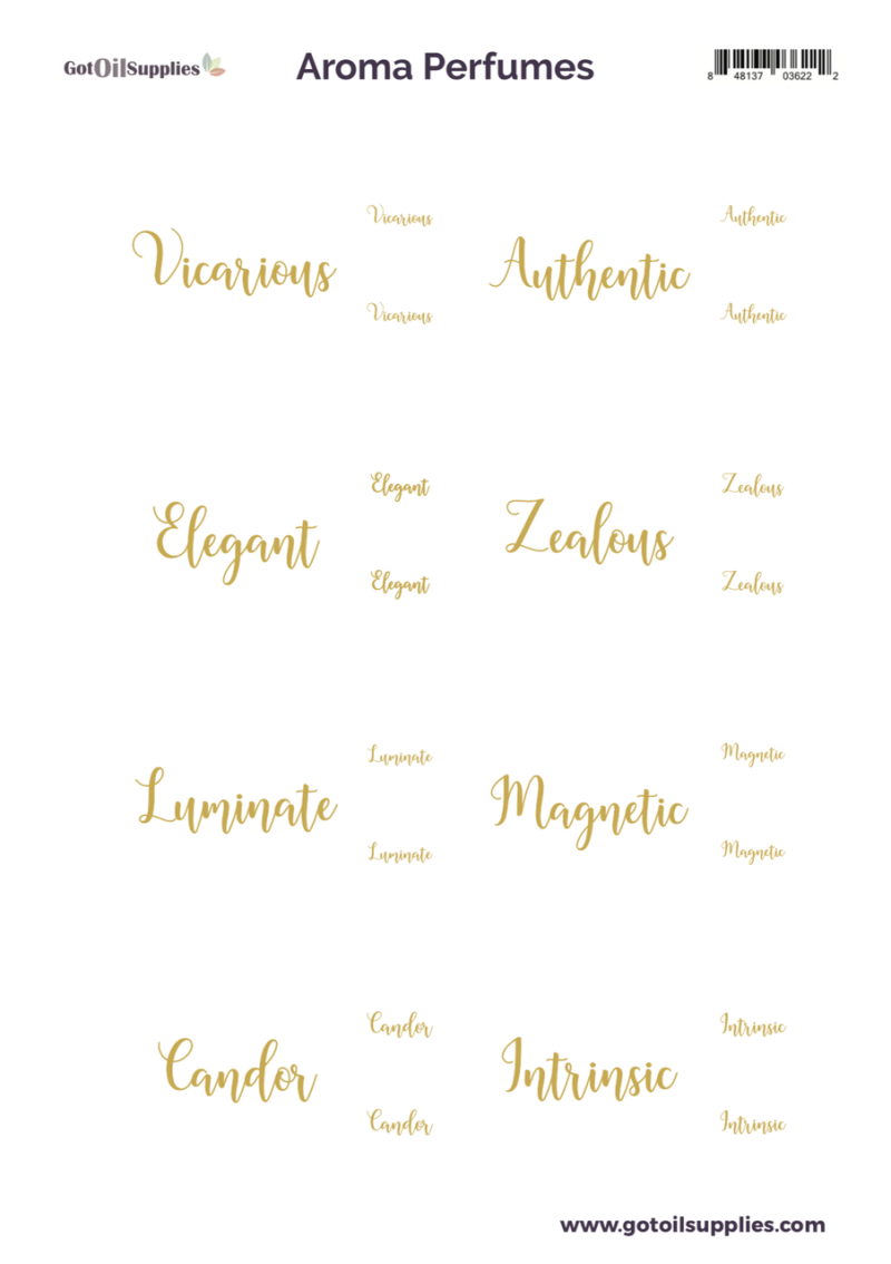 Aroma Perfumes Labels
