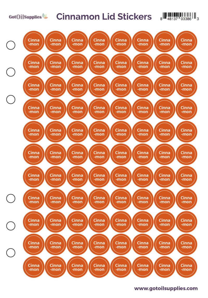 Cinnamon Bark dōTerra Lid Stickers