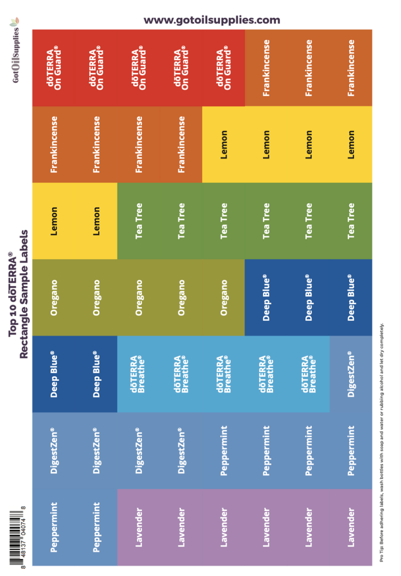 Top 10 dōTerra® Rectangle Labels