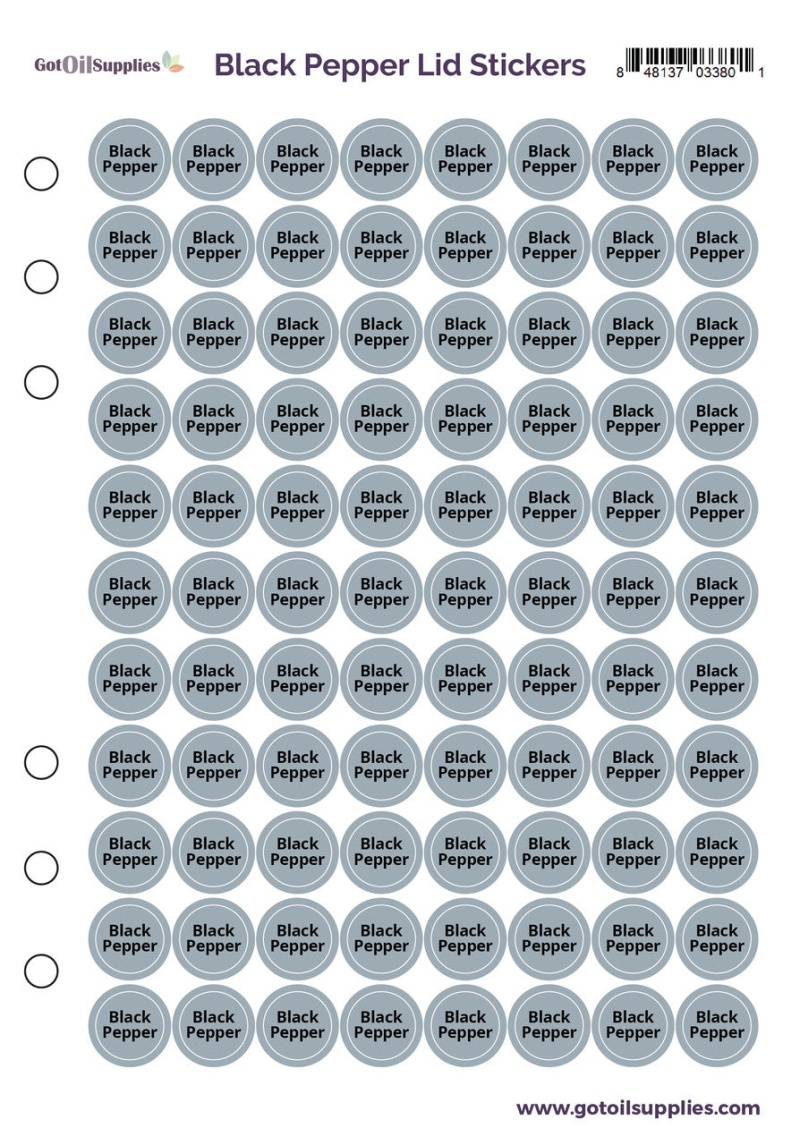 Black Pepper dōTERRA Lid Stickers
