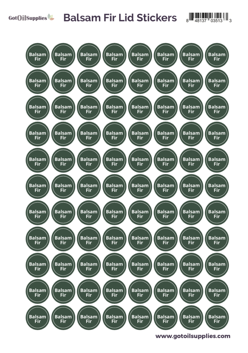 Balsam Fir Yl Lid Stickers