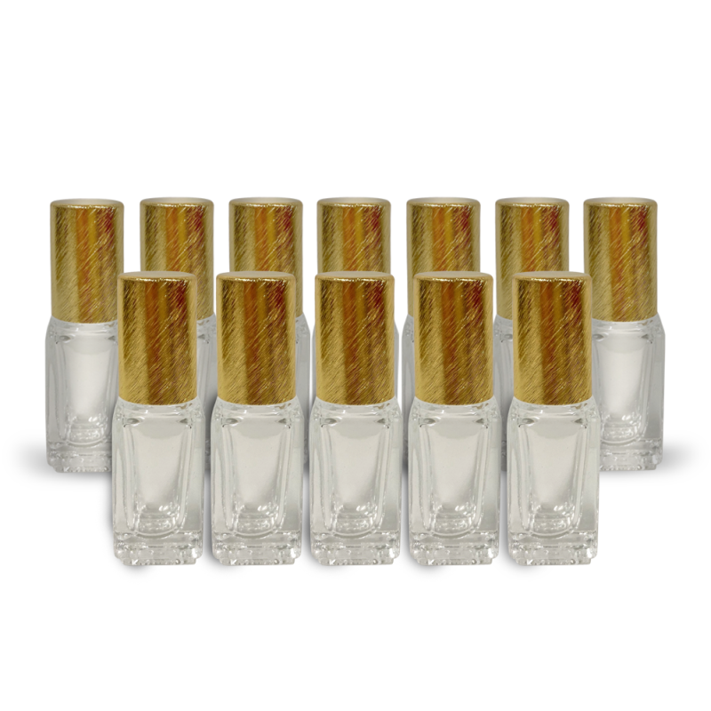 Square 4Ml Clear Glass Roller Bottles (12-Pack)