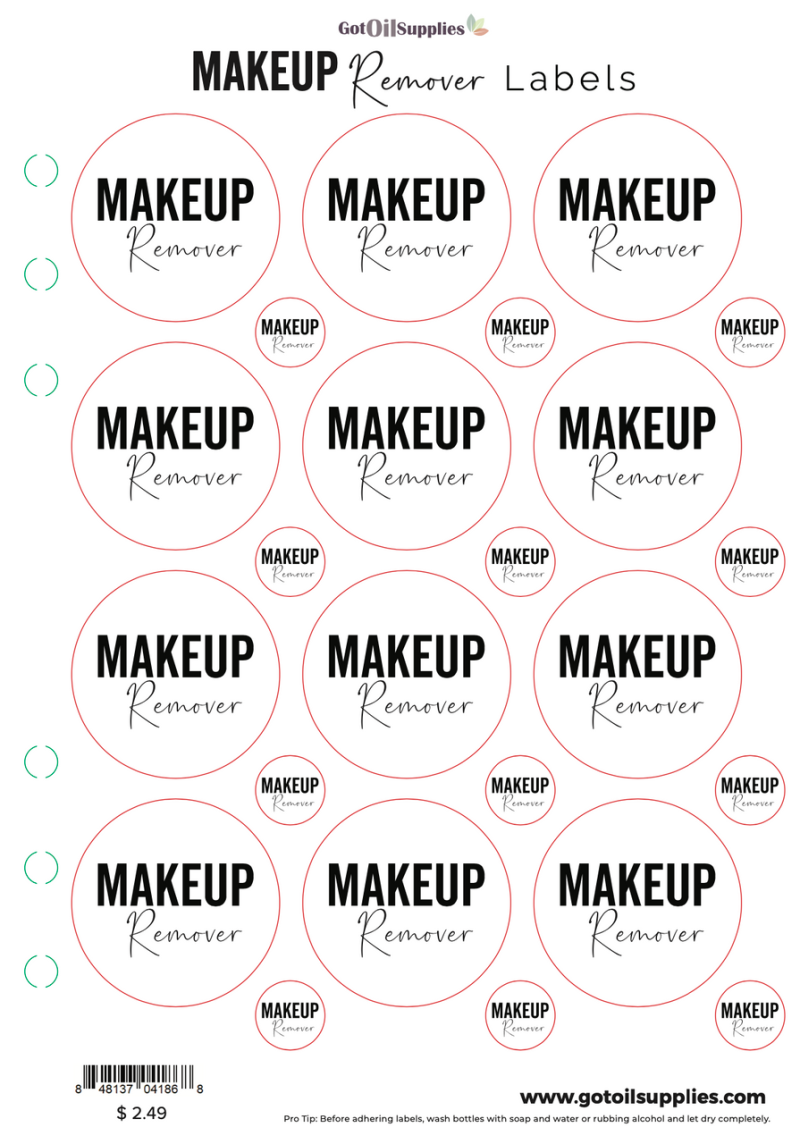 Makeup Remover Labels