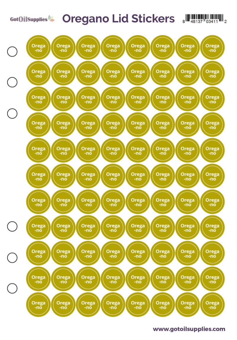 Oregano dōTerra Lid Stickers
