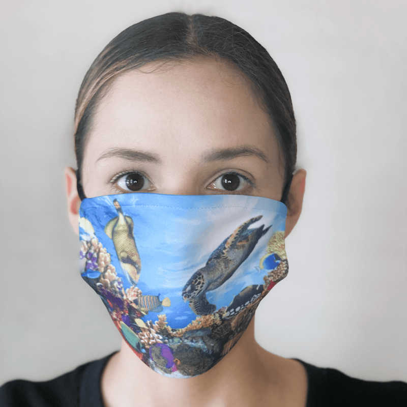 Coral Reef Reusable Cloth Face Mask With Pm2.5 Filter