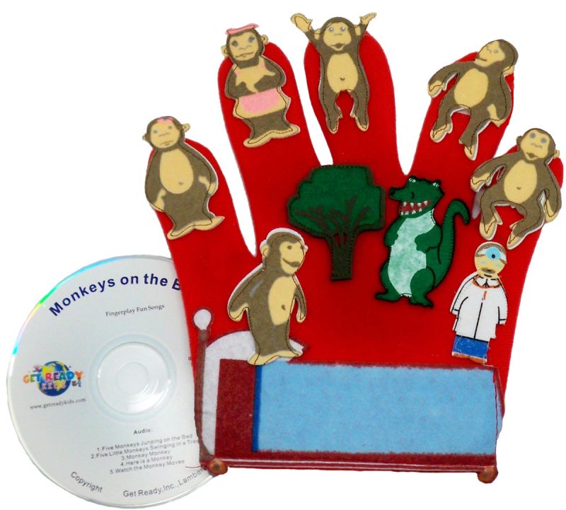 Get Ready Kids Monkeys On The Bed Glove Puppet Set