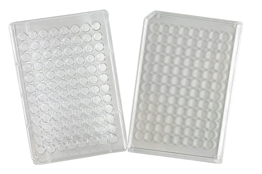 Microplate With 96 Wells And Lid, Clear Polystyrene