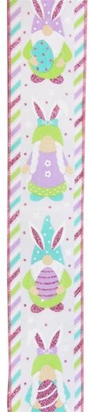 2.5"X10yd Easter Gnomes Diagonal Weave Ribbon
