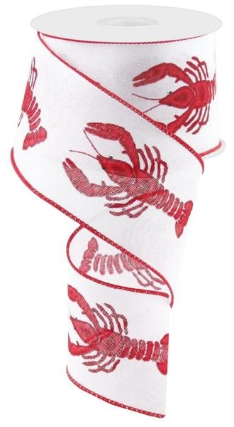 2.5" x 10yd Crawfish On Royal Ribbon - Cbi