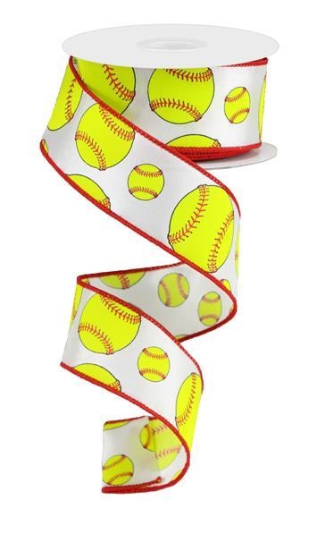 1.5"X10yd Yellow And Red Baseball Softball Sports Ribbon - 1.5"