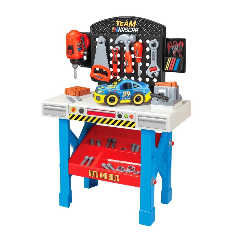 Team Nascar Pit Stop Playset With Take Apart Car (84 Pieces)
