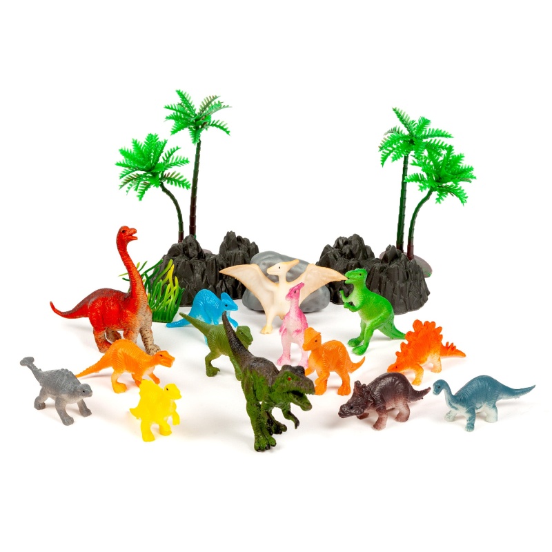World Of Animals Dinosaurs Figurine Playset, 20 Pcs